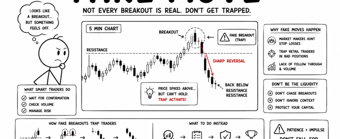 Intraday Trading में Fake Move कैसे पहचानें? False Breakout और Trap Moves से कैसे बचें?