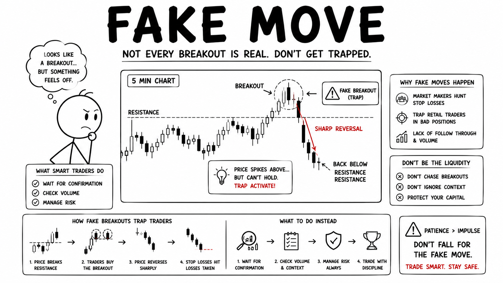 Intraday Trading में Fake Move कैसे पहचानें? False Breakout और Trap Moves से कैसे बचें?