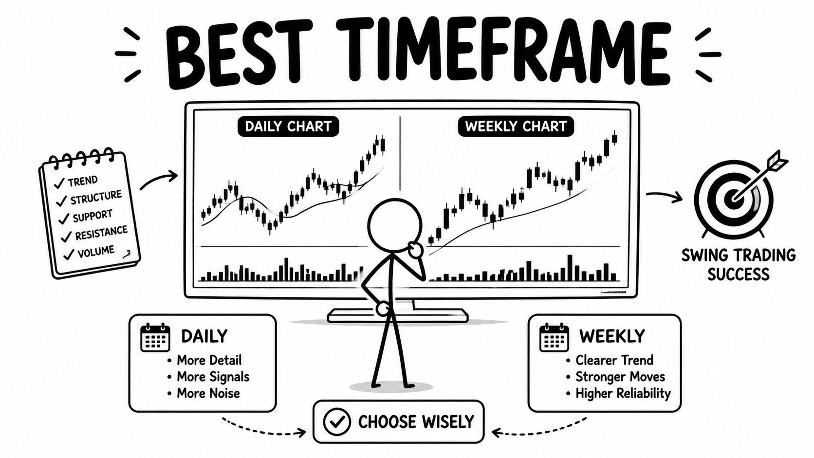  Swing Trading के लिए Best Timeframe कौन-सा है? Beginners को कौन-सा Chart Use करना चाहिए?
