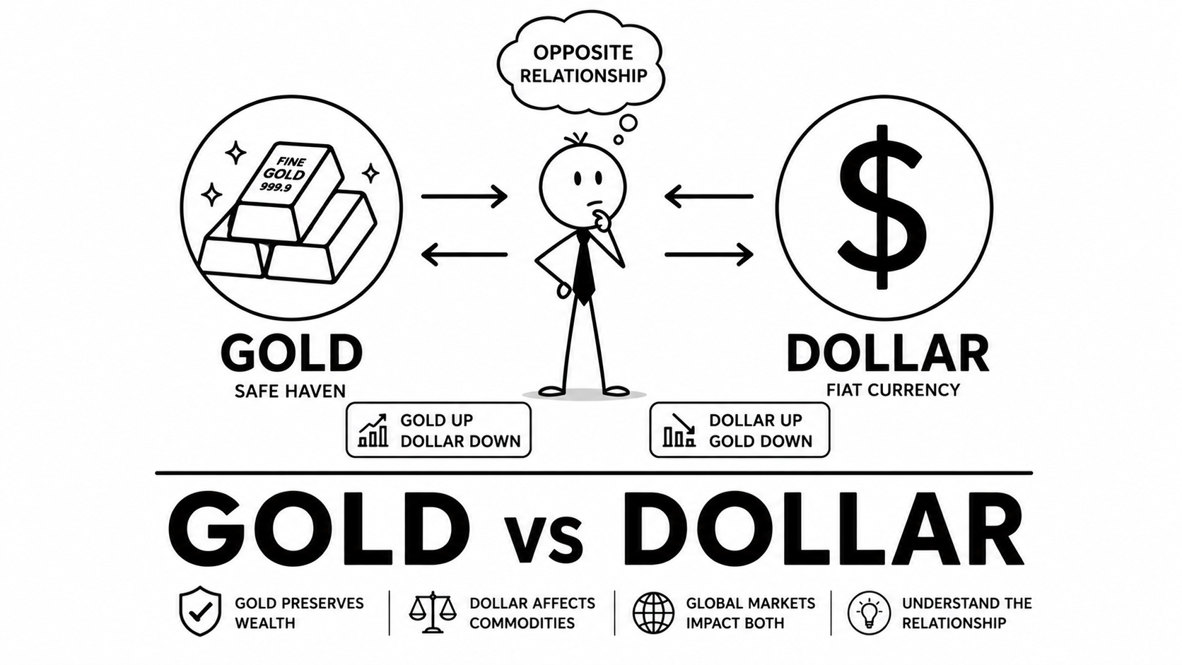 Gold और Dollar का क्या संबंध है? Gold Prices पर Dollar Strength का प्रभाव समझिए