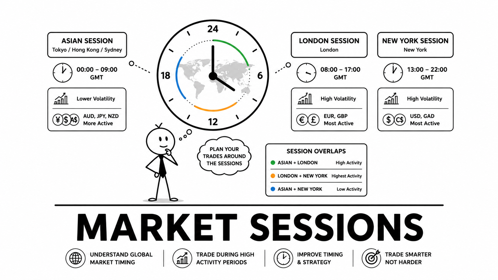 Asian Session vs London Session vs New York Session | Forex Market में कौन-सा Session सबसे महत्वपूर्ण है?