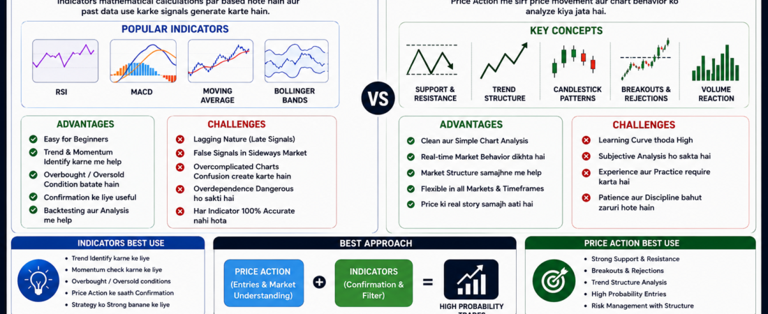 Indicators vs Price Action – Complete Beginner Guide 2026