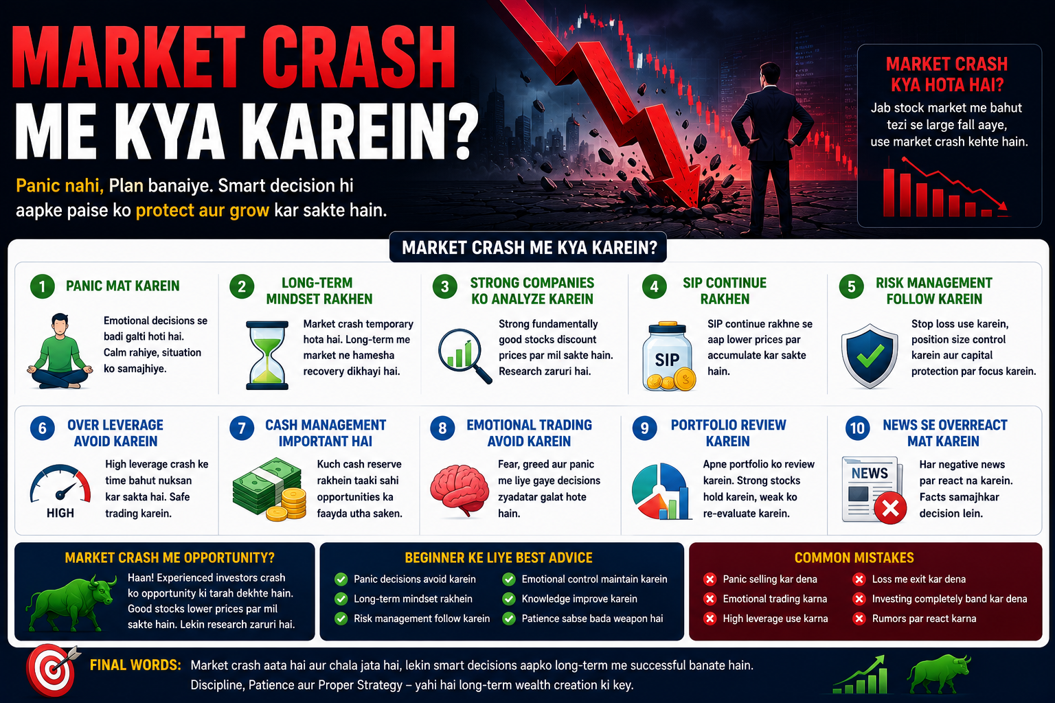 Market Crash Me Kya Karein? Complete Beginner Guide 2026